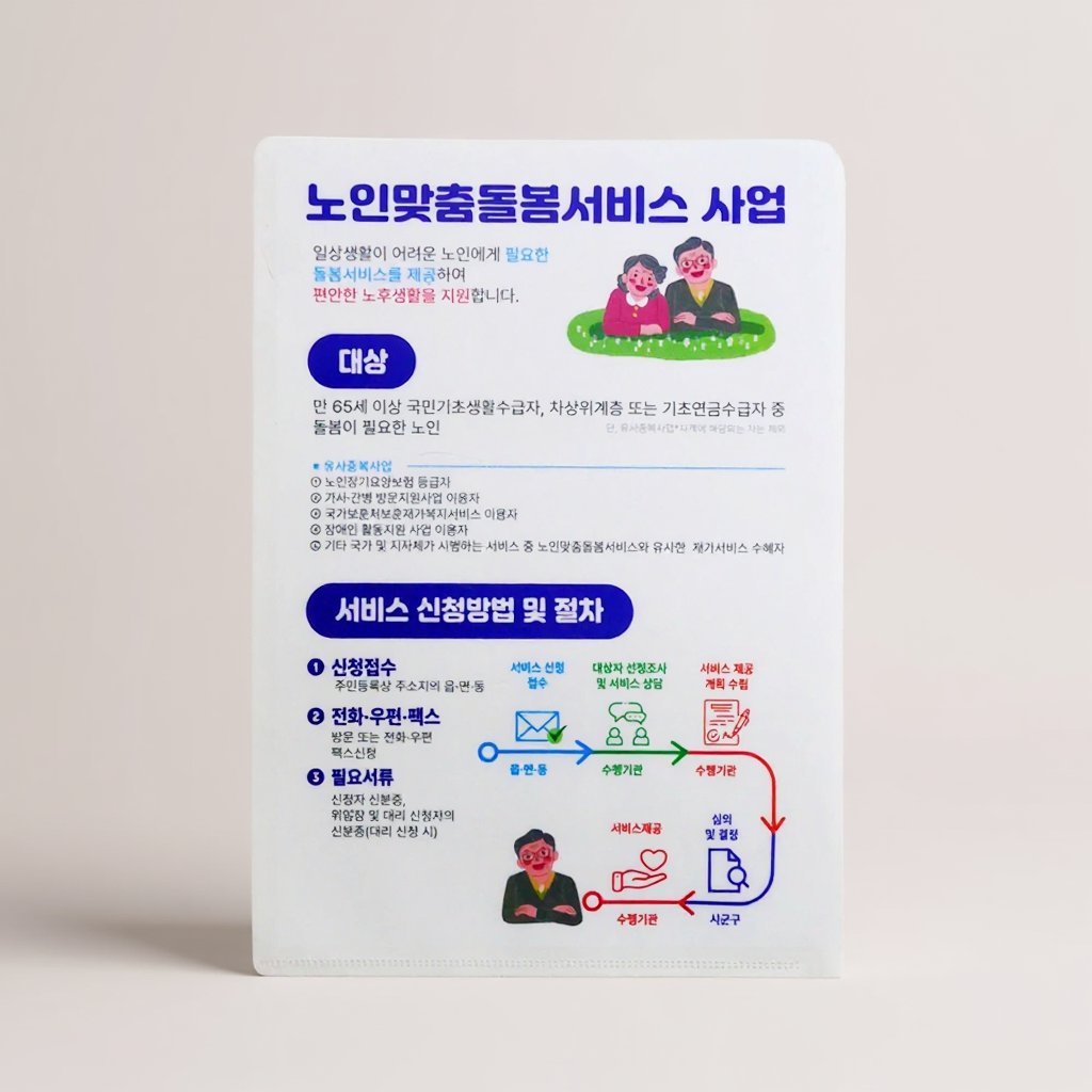노인맞춤돌봄서비스 칠곡재가노인통합지원센터 L자화일 인쇄 제작 (판촉물) 2