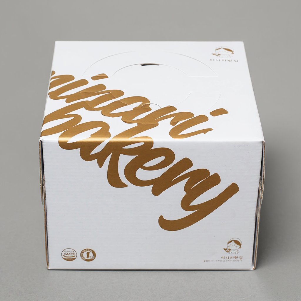 미나리베이커리(minari bakery) 골드 레터링 케이크 박스 인쇄 제작 (판촉물) 2