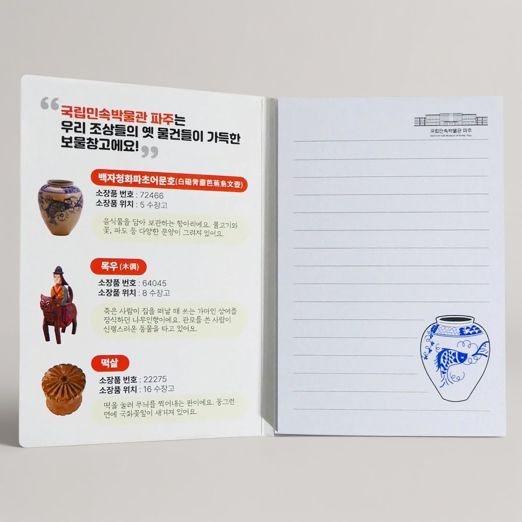 국립민속박물관 유물 패턴 블루 노트 인쇄 제작 (판촉물) 2