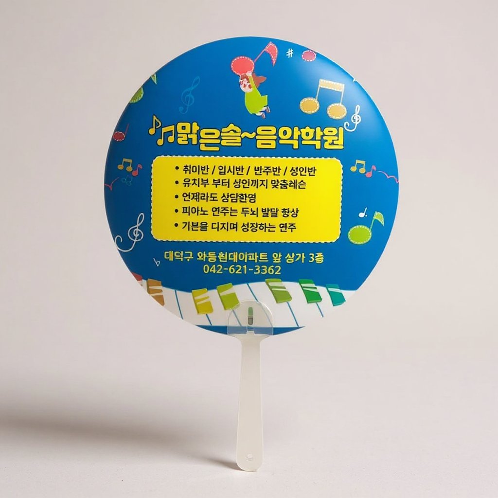 맑은솔 음악학원 부채 인쇄 제작 (판촉물) 2