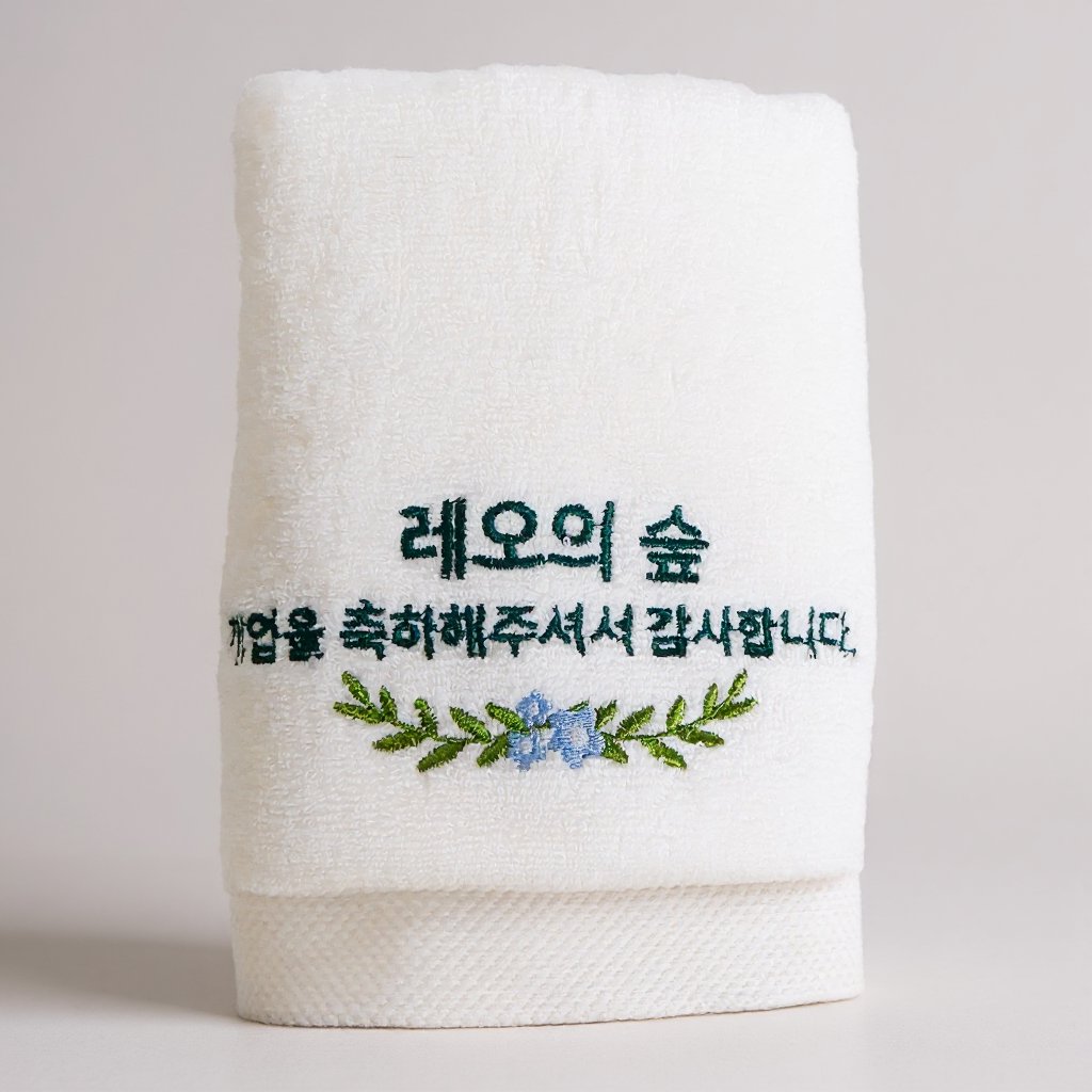 레오의 숲 개업을 축하해주셔서 감사합니다 수건 인쇄 제작 (판촉물) 2