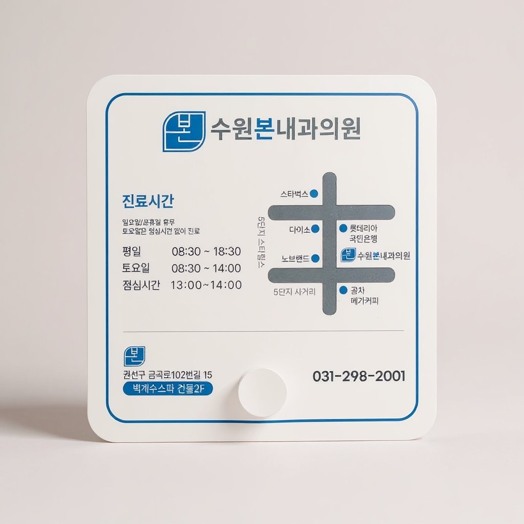 수원본내과 위대장내시경 사각 부채 인쇄 제작 (판촉물) 2