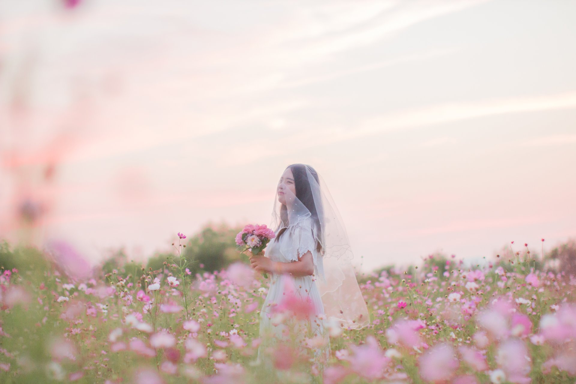 핑크뮬리 역광 인물 촬영 2