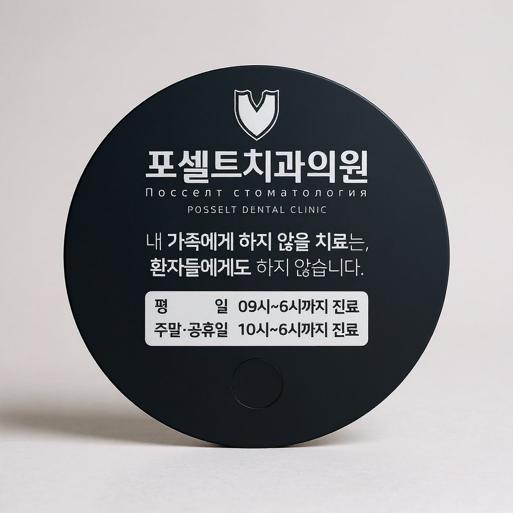 포셀트치과의원 네이비 부채 인쇄 제작 (판촉물) 2