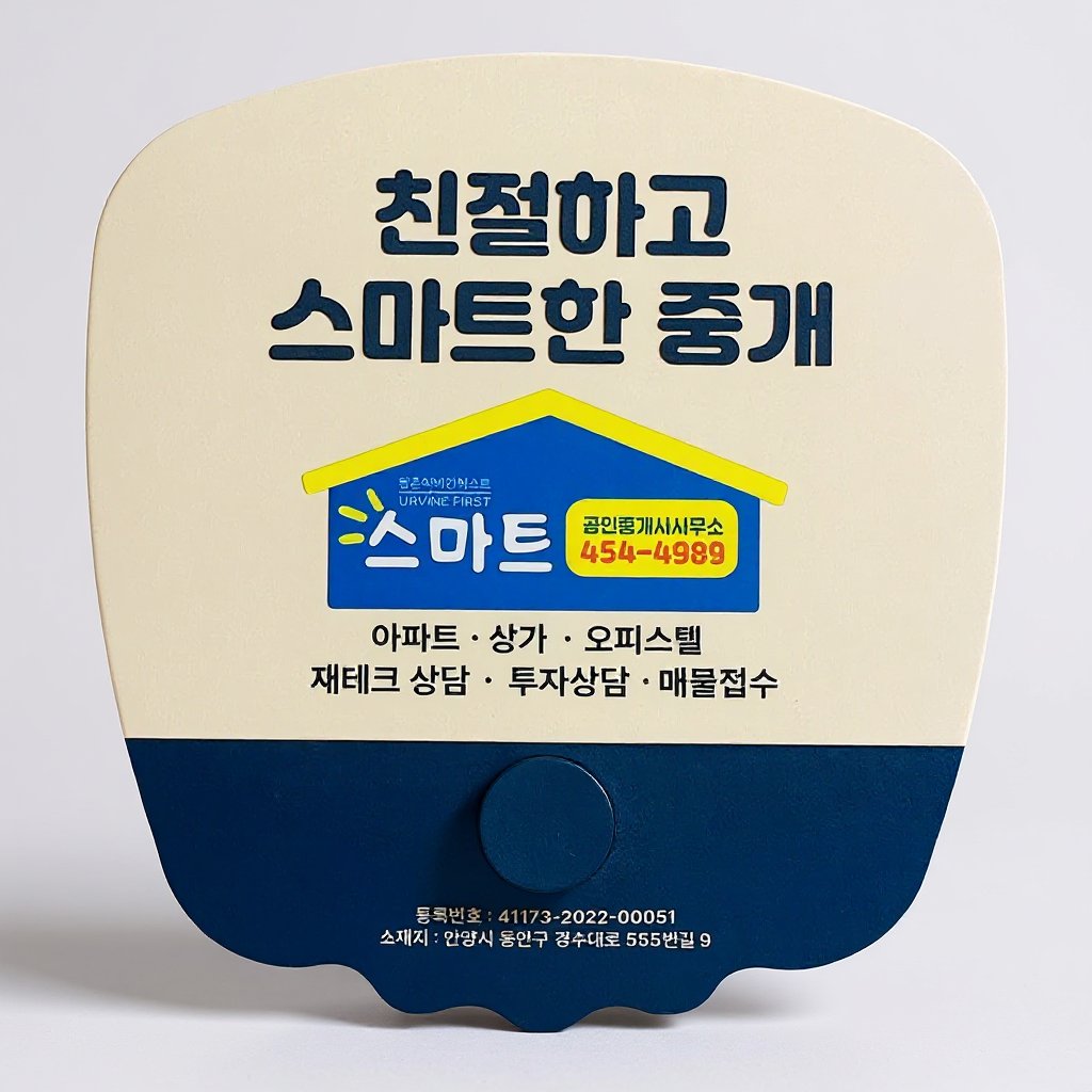 평촌어바인 스마트부동산 매물접수 부채 인쇄 제작 (판촉물) 2