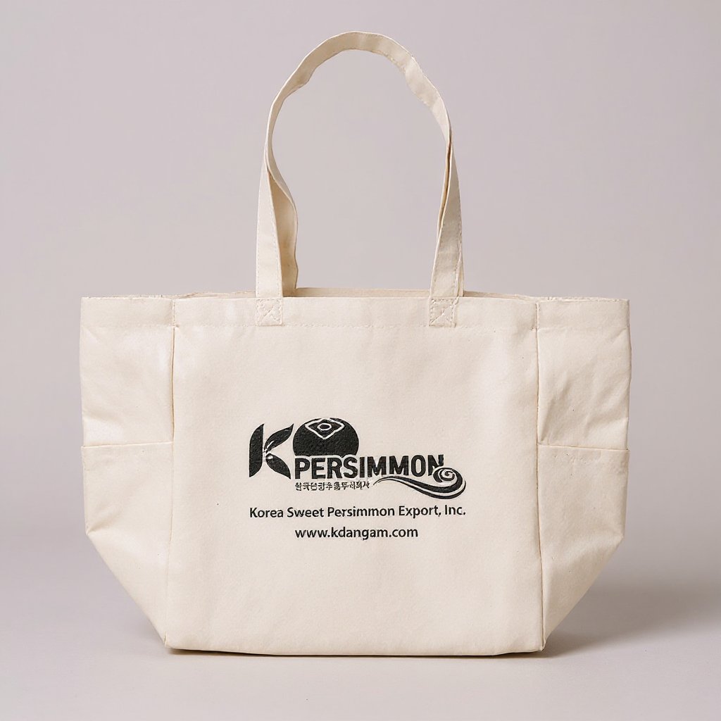 K-Persimmon 단감수출 그린 손글씨 에코백 인쇄 제작 (판촉물) 2