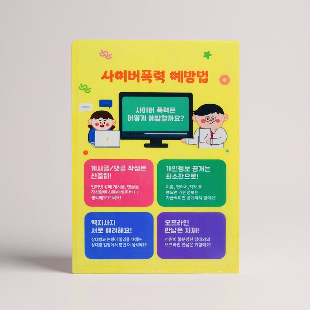 행복한 삼가초 학교폭력예방 옐로우 L자화일 인쇄 제작 (판촉물) 2